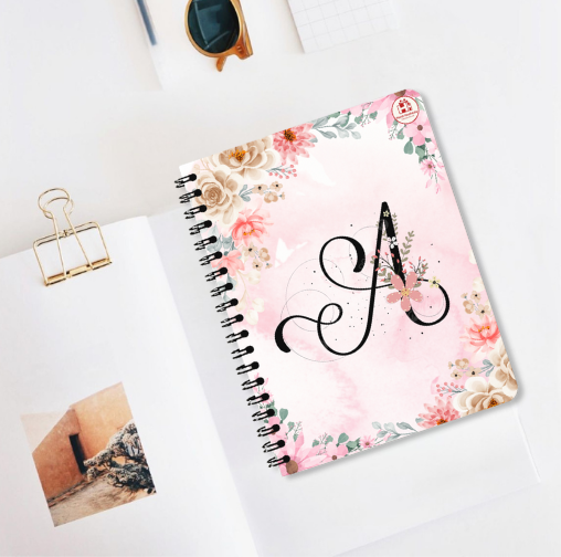 Floral Initial A Spiral Diary