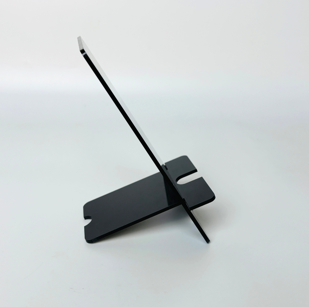 Custom Doodle Black Acrylic Phone Stand