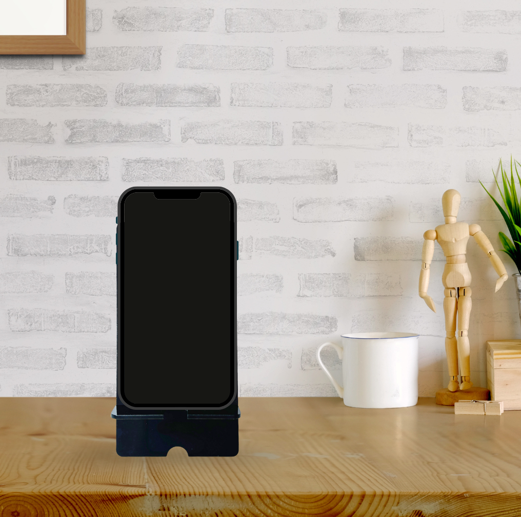 Custom Doodle Black Acrylic Phone Stand