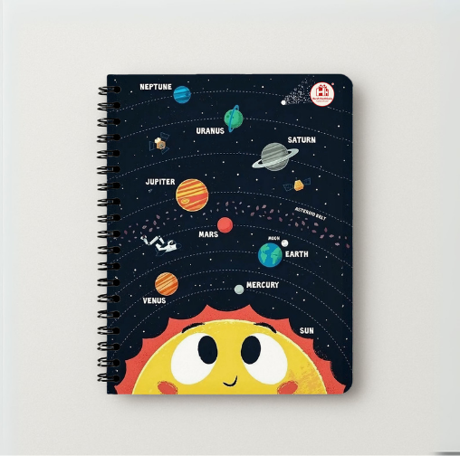 Cute Solar System Spiral Diary