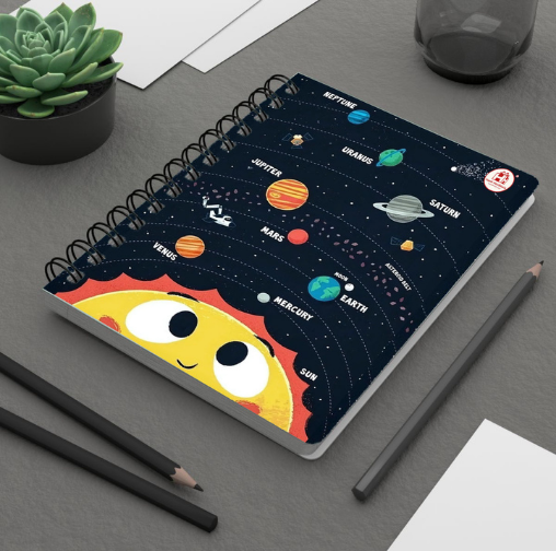 Cute Solar System Spiral Diary