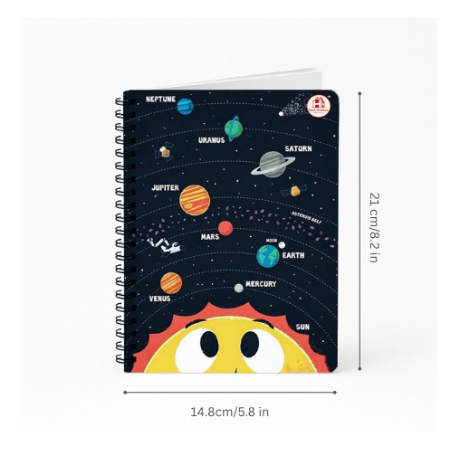 Cute Solar System Spiral Diary