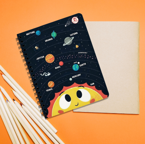 Cute Solar System Spiral Diary