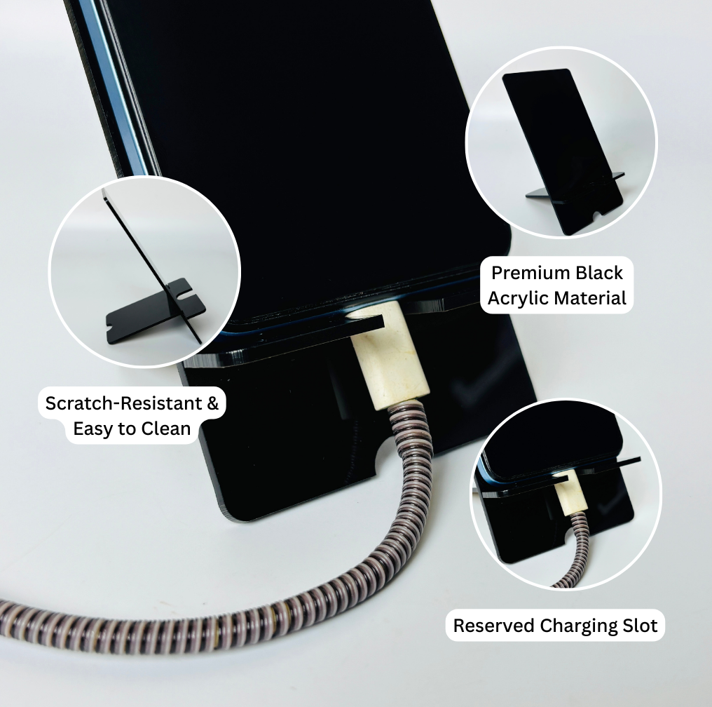 Custom Black Acrylic Phone Stand Mountain Sky