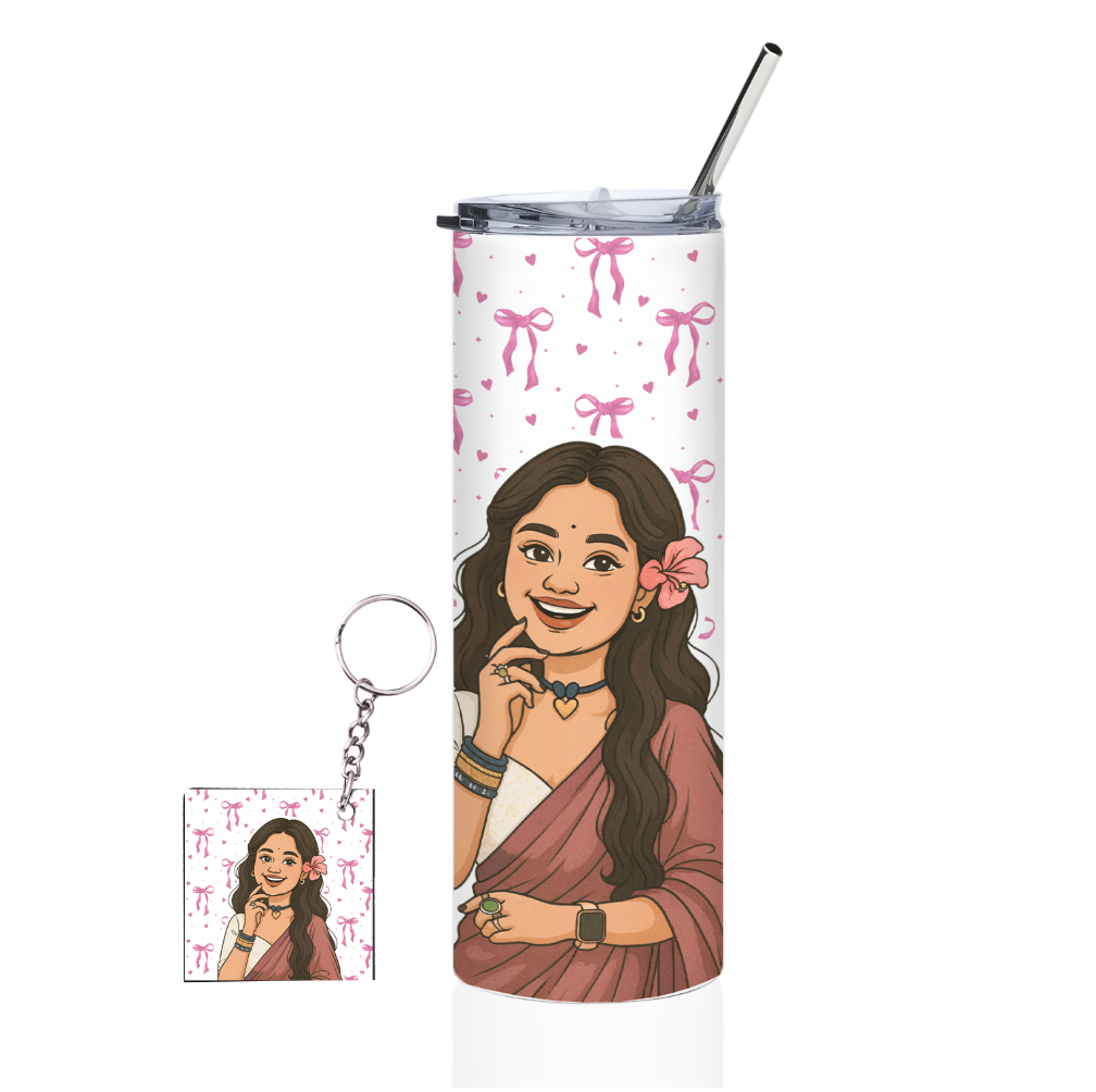 Personalized Tumbler with Matching Keychain