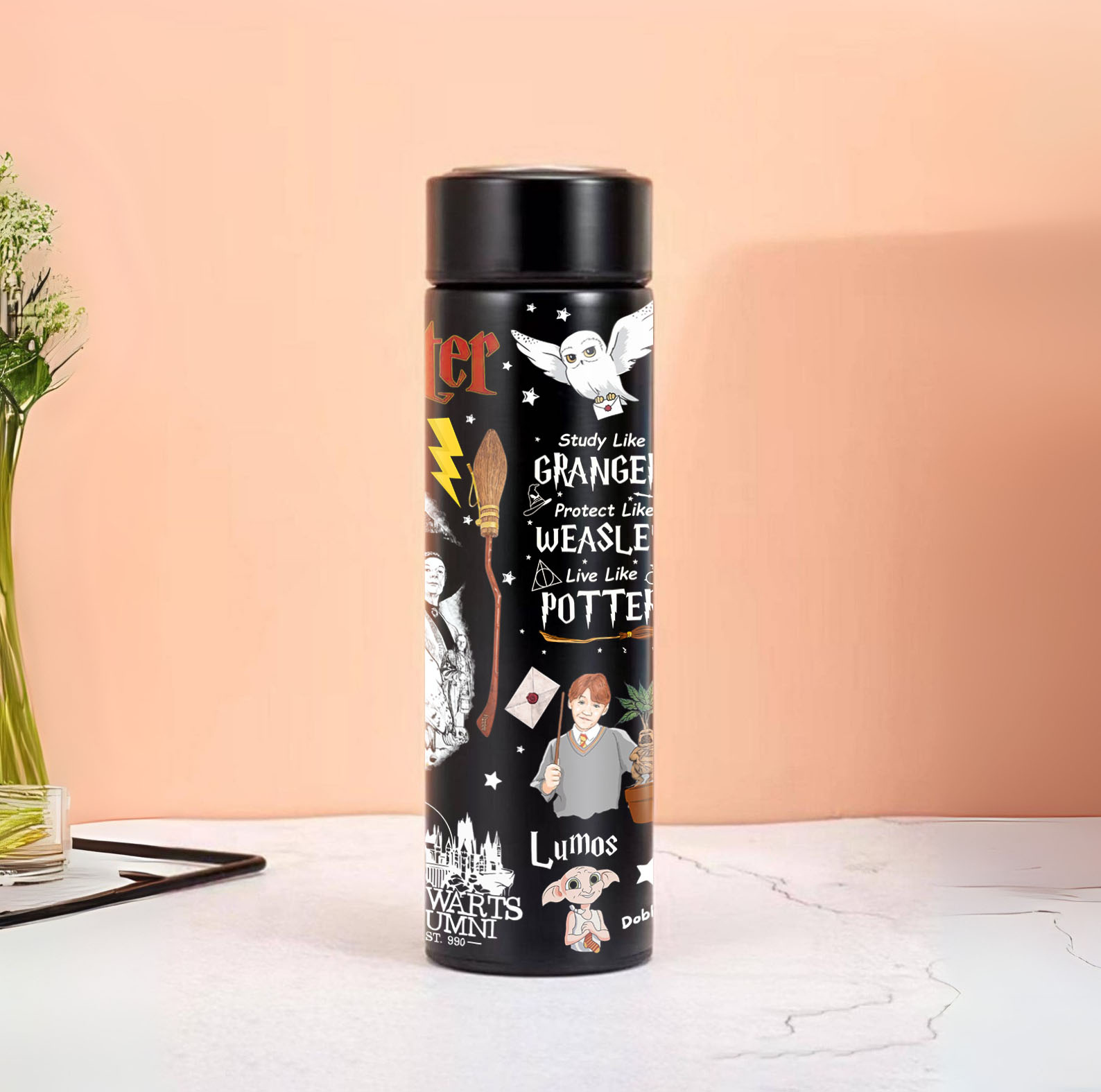 Harry Potter Black Stainless Steel Bottle