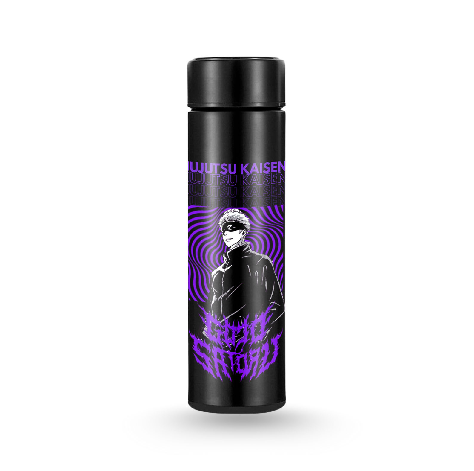 Gojo Satoru Purple Wave Black Stainless Steel Bott