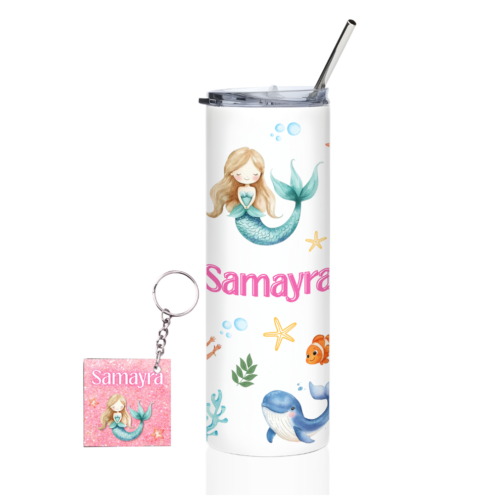 Personalized Unicorn Name Tumbler with Free Matching Keychain