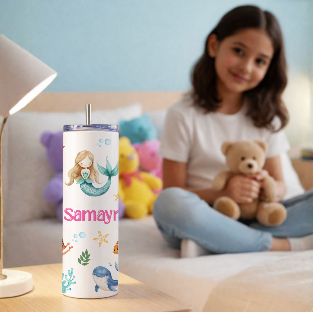 Personalized Unicorn Name Tumbler with Free Matching Keychain