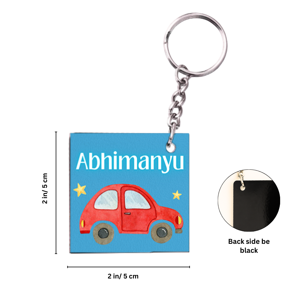Personalized Name Tumbler with Vehicle Theme and Free Matching Keychain