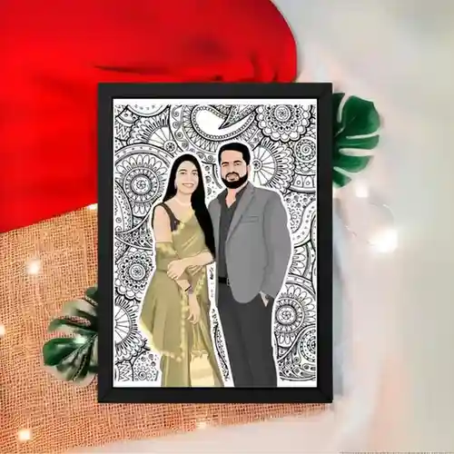 Custom Couple Illustration Frame