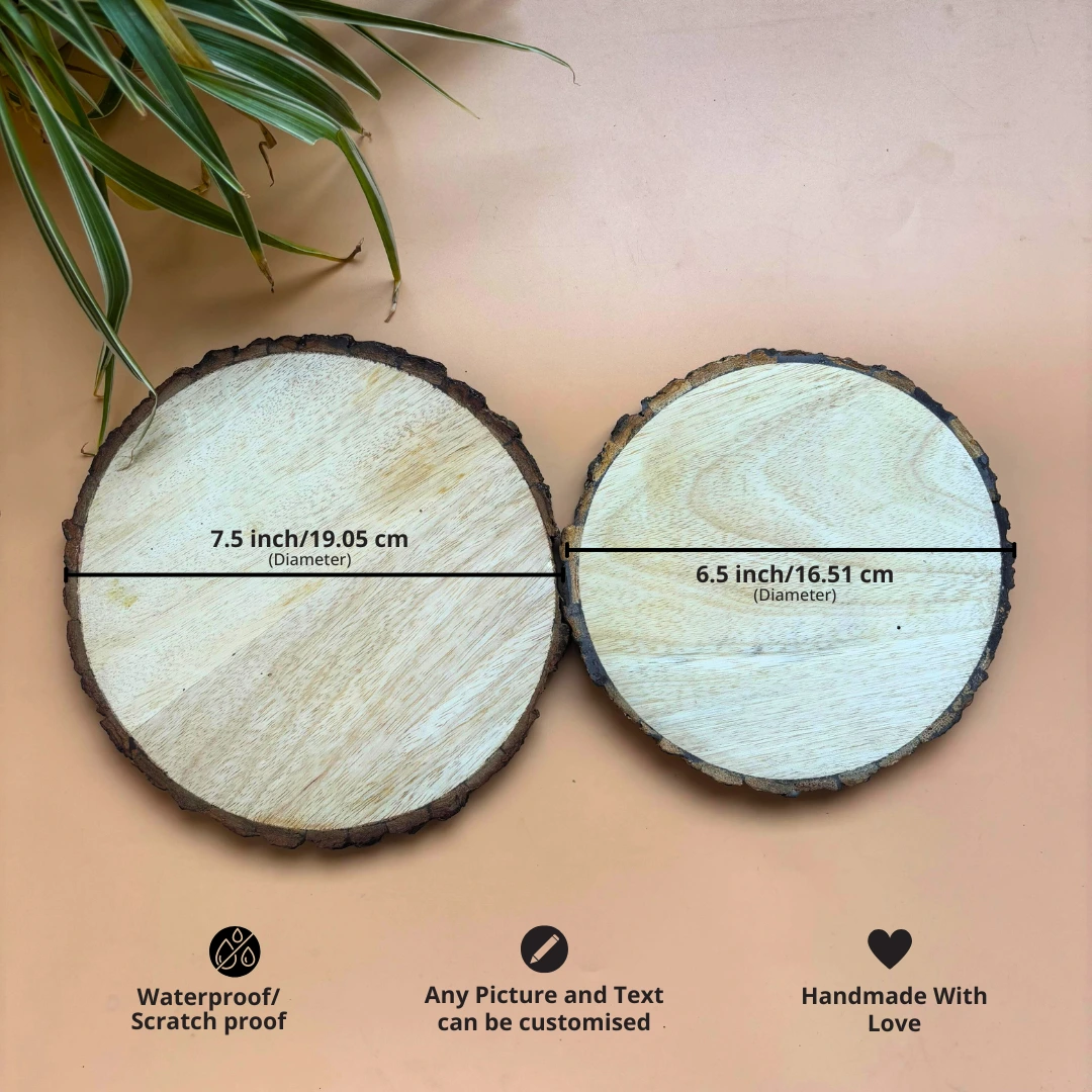 Personalized Circular Wooden Bark