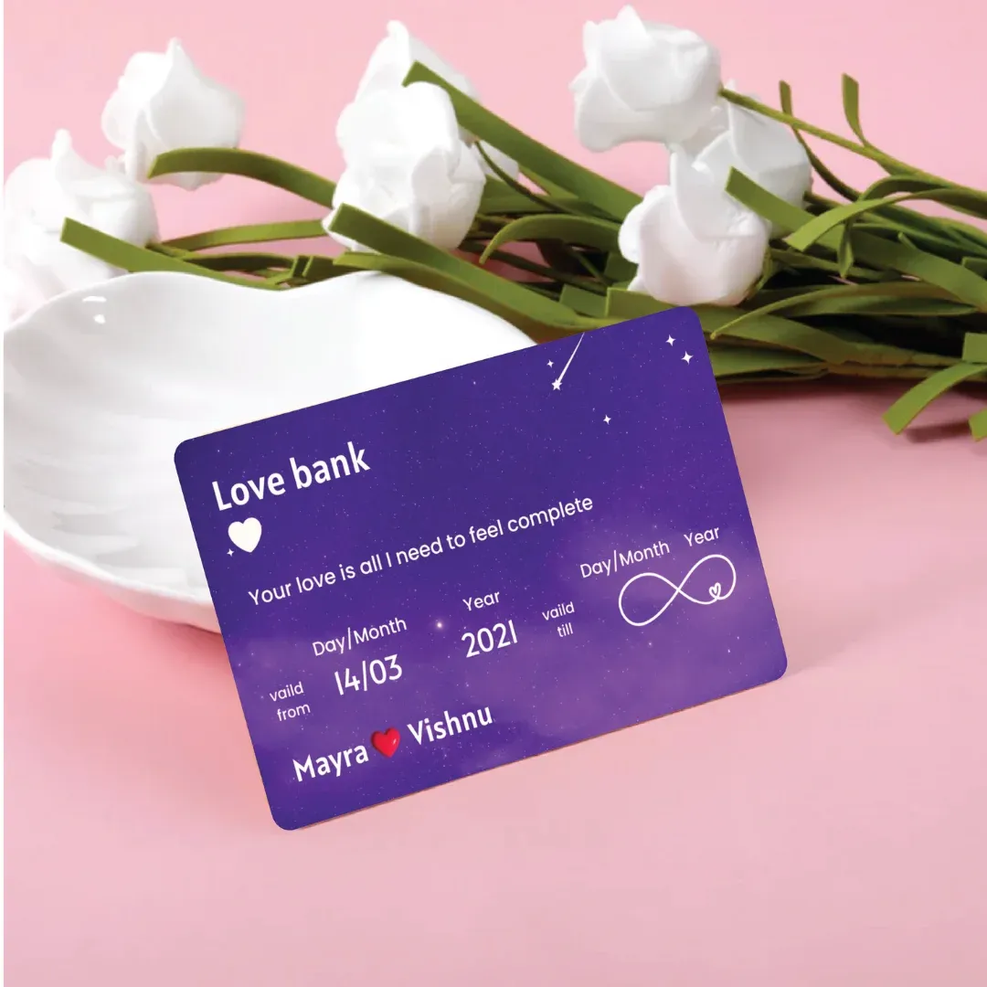 Illustration with Love Bank Wallet Card