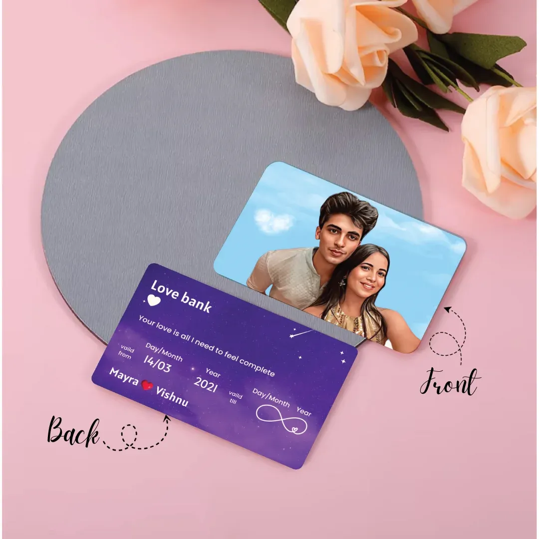 Illustration with Love Bank Wallet Card
