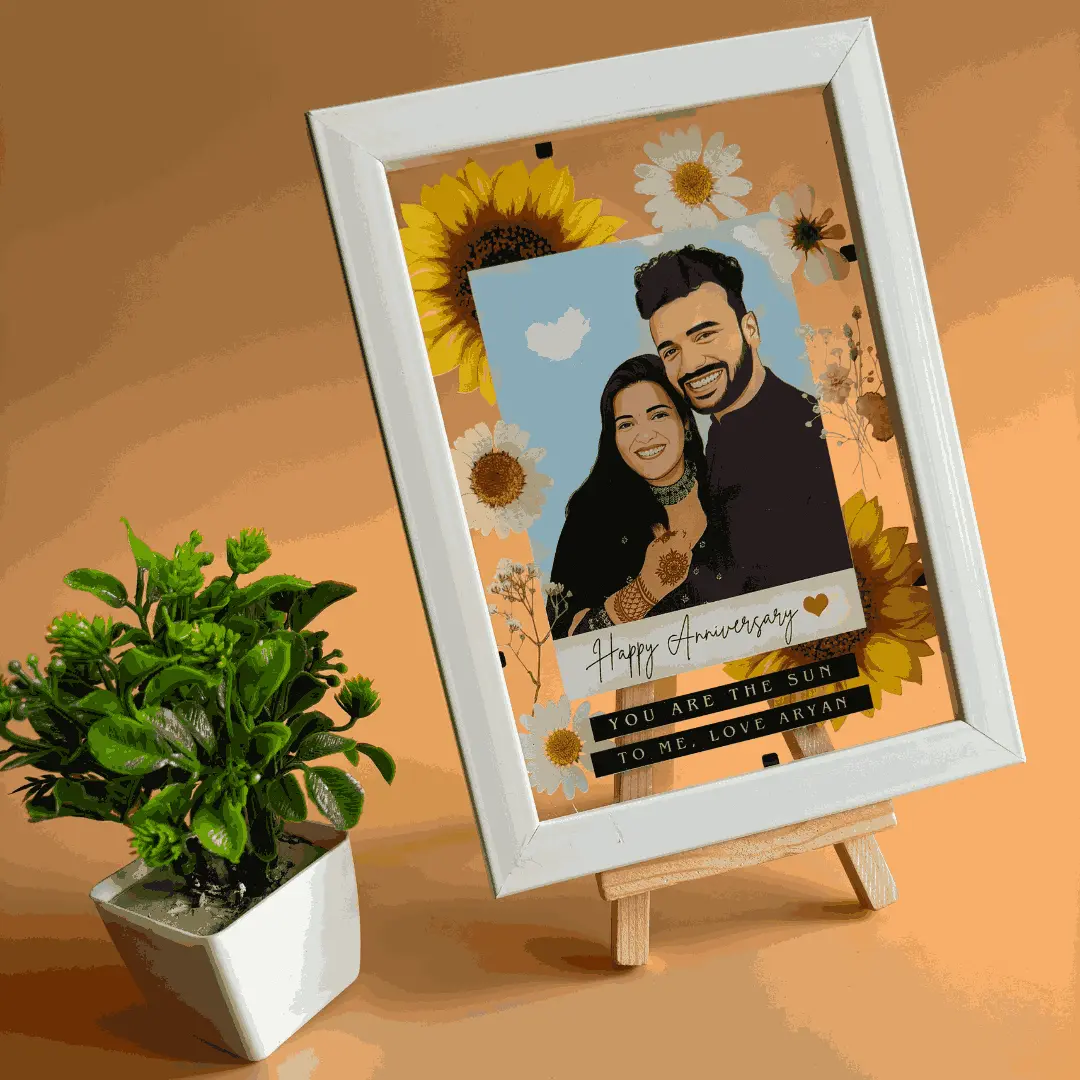 Acrylic Frame with Wooden Stand