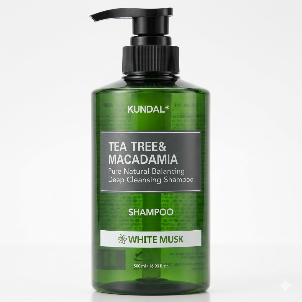 KUNDAL TEA TREE & MACADAMIA DEEP CLEANSING SHAMPOO WHITE MUSK