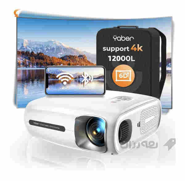 داتاشوو پرۆژێکتۆری بلوتوز YABER Pro V7 5G وایفای، ڕاستکردنەوەی کیستۆن 6D ئۆتۆماتیکی …….