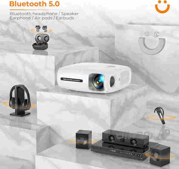 داتاشوو پرۆژێکتۆری بلوتوز YABER Pro V7 5G وایفای، ڕاستکردنەوەی کیستۆن 6D ئۆتۆماتیکی ……. - 3