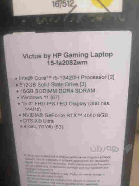 HP Victus 15 RTX 4050 - وەک نوێ