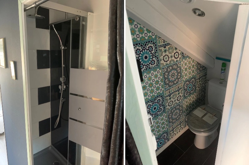 Douche et toilettes privées du studio