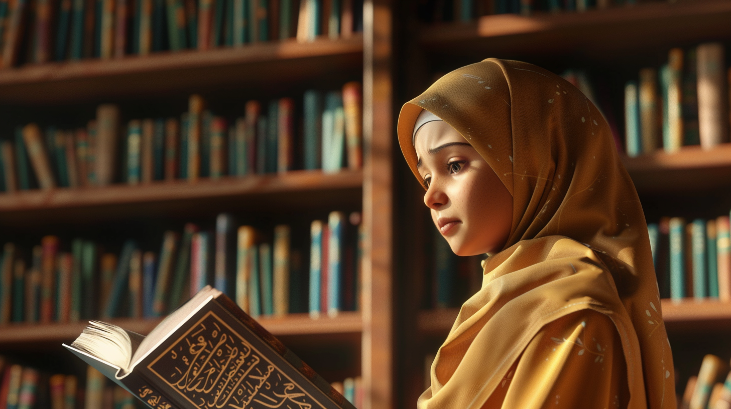 Young reader inspired by Islamic storybook