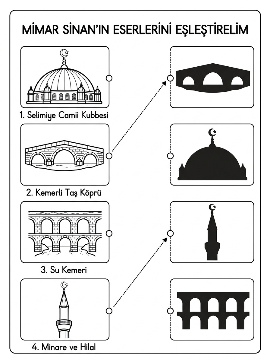 Mimar Sinan'ın Eserlerini Eşleştirelim (A4 Gölge Eşleştirme)