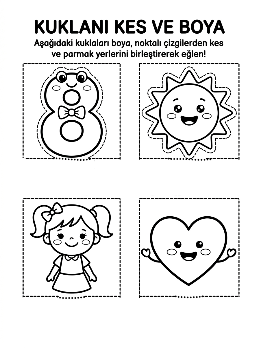 8 Sayısını Öğreniyorum (Yavru Ahtapot) - 5 Calisma Kukla Maske (36-48 Ay)