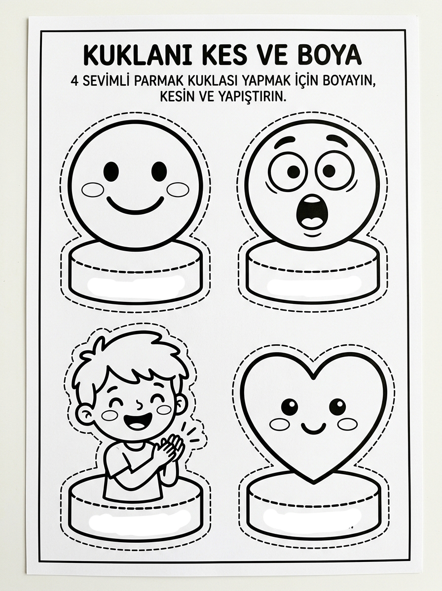 Duygular çeşit çeşit – 5 Calisma Kukla Maske (36-48 Ay)