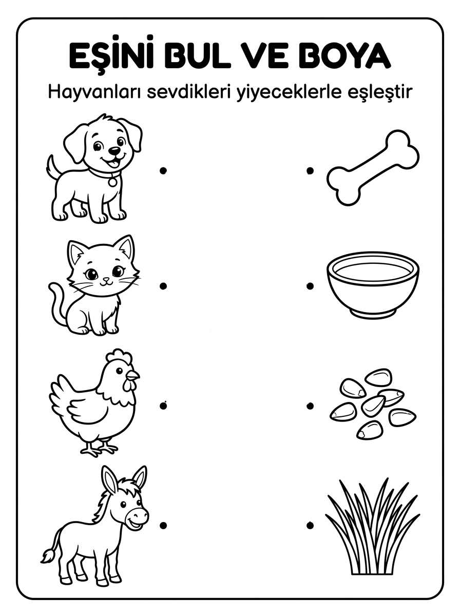 Hayvan dostuyuz – 4 Calisma Eslestirme (36-48 Ay)