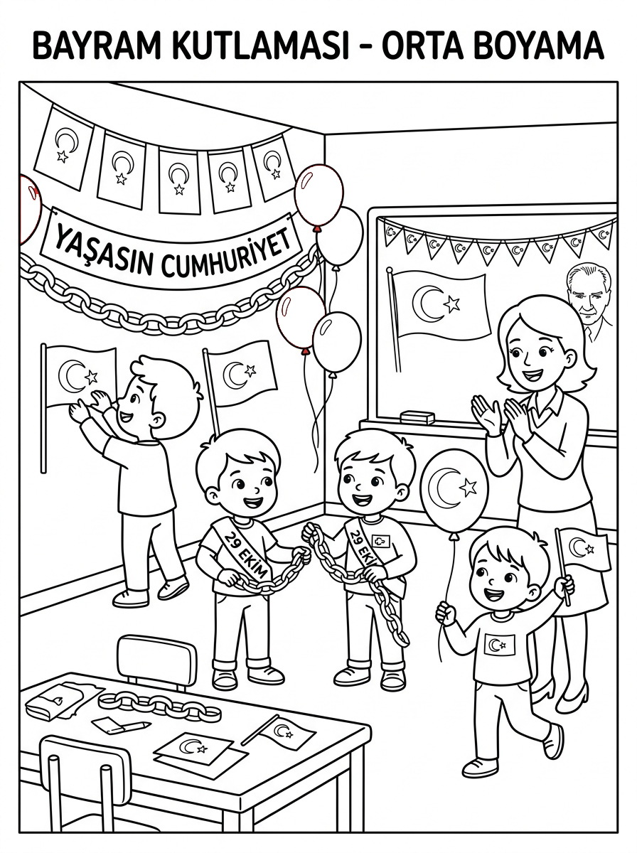Vatanım ve bayrağım - 2 Boyama Orta (36-48 Ay)
