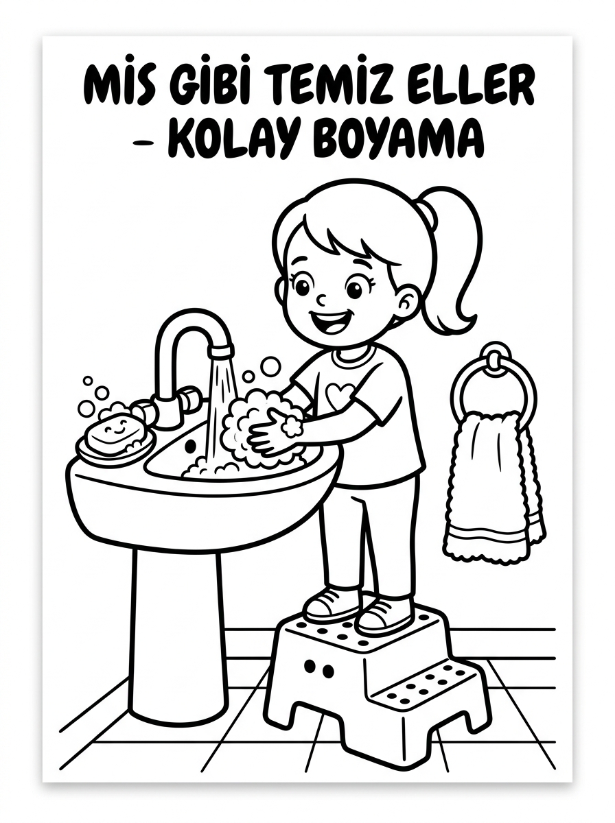 Ellerimizi Doğru Yıkıyoruz [Ellerimizi Dogru Yikiyoruz] - 1 Boyama Kolay (36-48 Ay)