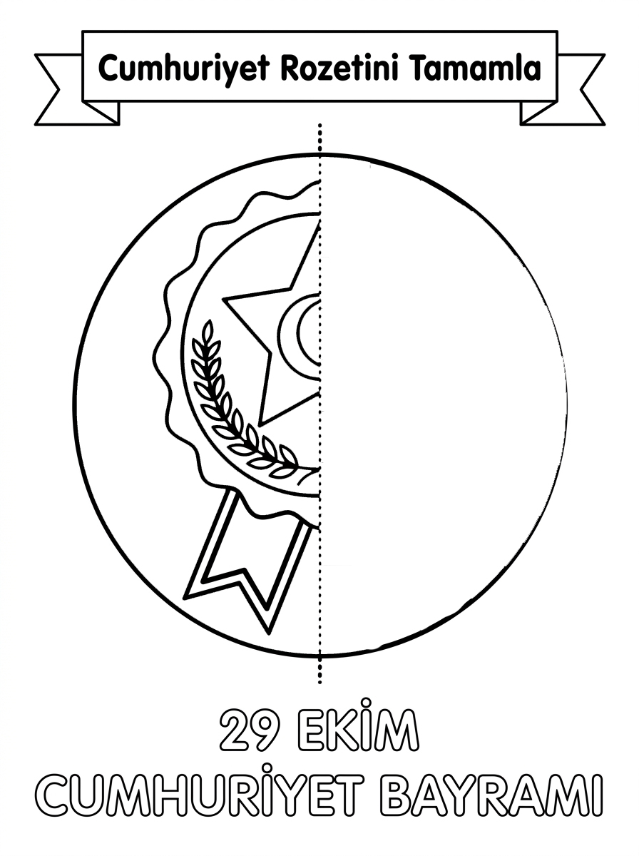 Eğri / Düz Kavramı - 7 Calisma Simetri Rozet (36-48 Ay)