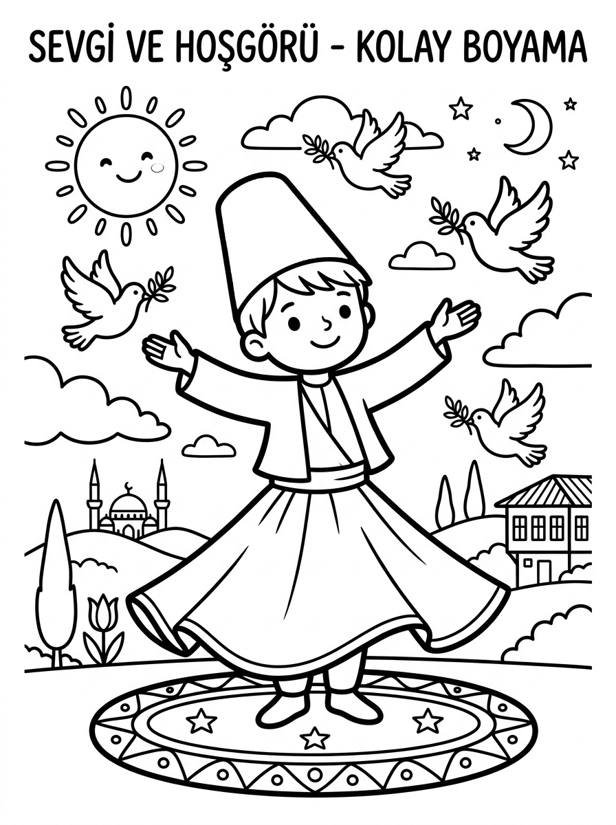 Memleketim Türkiye ve Mevlana [Memleketim Turkiye Ve Mevlana] - 1 Boyama Kolay (36-48 Ay)