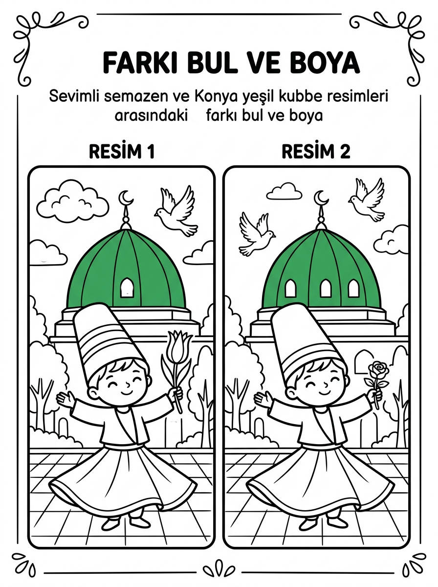 Memleketim Türkiye ve Mevlana [Memleketim Turkiye Ve Mevlana] - 4 Calisma Farki Bul (36-48 Ay)