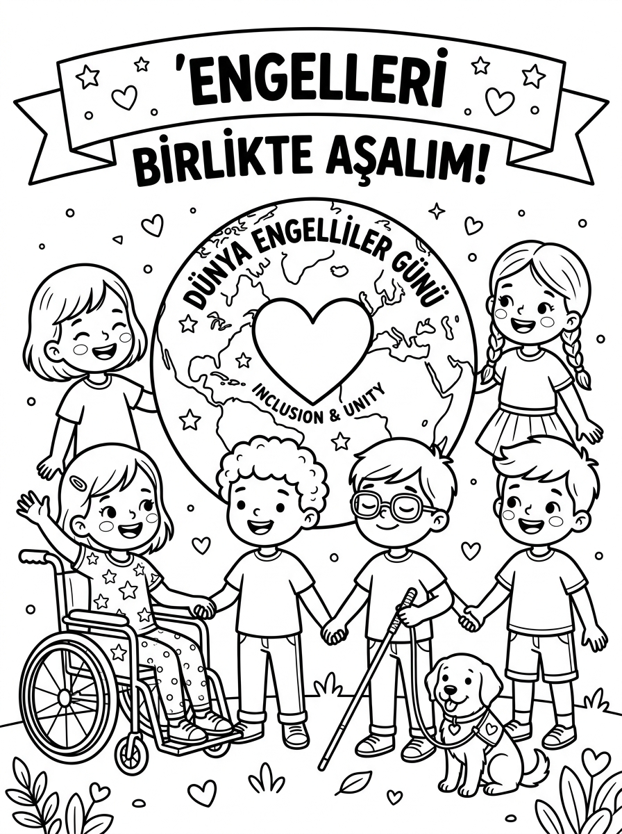Farklılıklarımız Zenginliğimizdir + Engelliler Haftası - 1 Boyama Ana Tema (36-48 Ay)