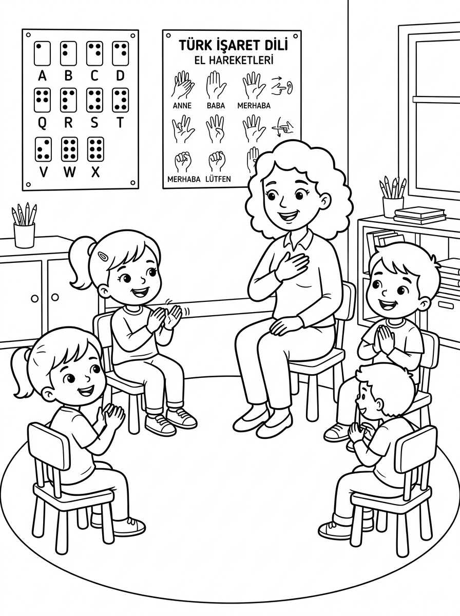 Farklılıklarımız Zenginliğimizdir + Engelliler Haftası - 3 Boyama Cevre Sinif (36-48 Ay)