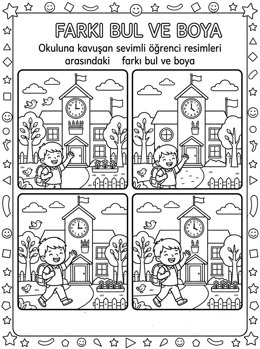 Okulumu Özledim - 2. Dönem Başlangıcı - 4 Calisma Farki Bul (36-48 Ay)