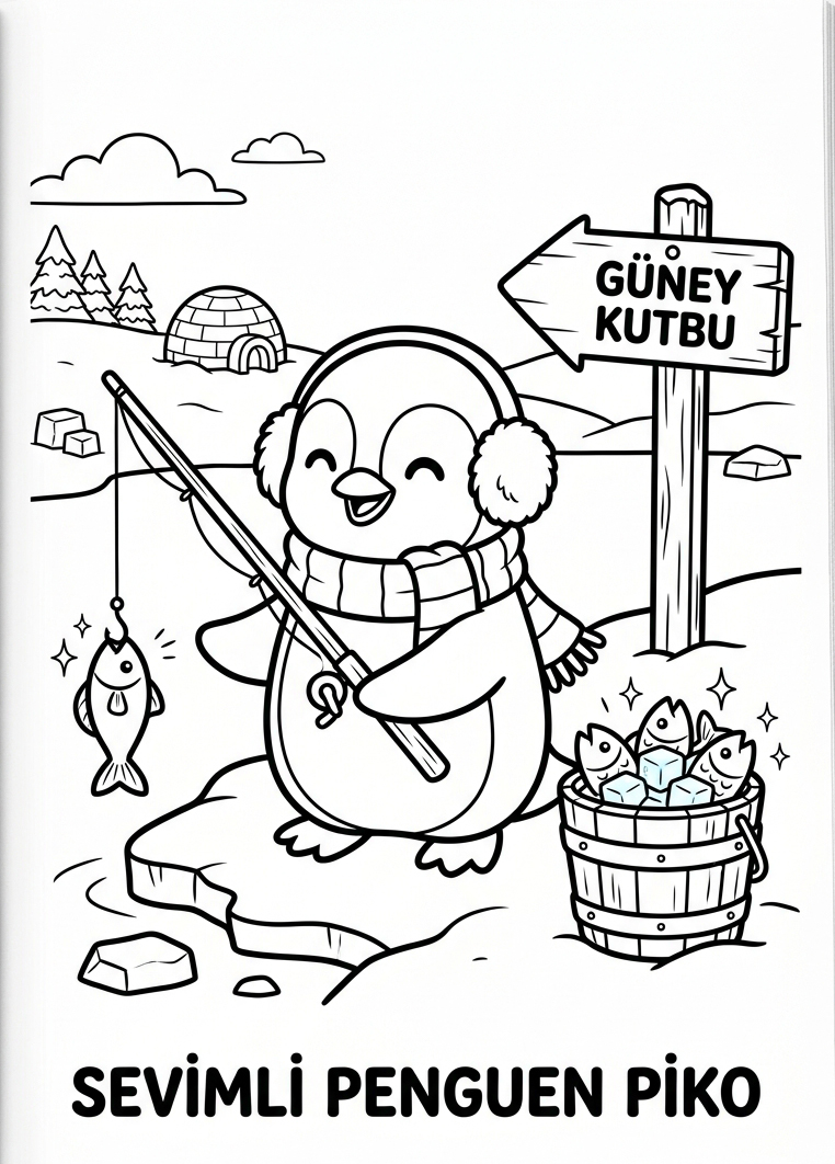 Kutup Hayvanları ve Kutup Ayıları [Penguenleri Ogreniyorum Daired] – 2 Boyama Karakter Nesne (36-48 Ay)