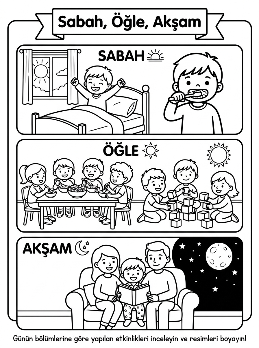 Salyangoz ve Sümüklü Böcek [Kumas Dokulari Ve Kis Uykusu D] – 6 Calisma Sabah Ogle Aksam Zaman Siralamasi (36-48 Ay)