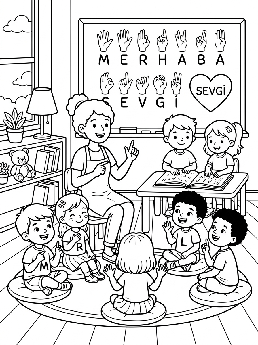 Dünya Otizm Farkındalık Günü – Farklı İletişim Yolları [Dunya Engelliler Gunu Engelsiz] - 3 Boyama Cevre Sinif (36-48 Ay)