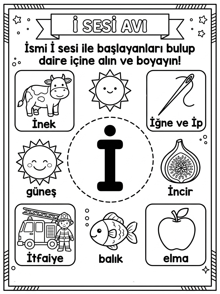 Kedileri Tanıyorum ve Hayvanları Koruyorum [I Sesini Ogreniyorum Yogurt Ya] – 4 Calisma I Sesi Avi Fonetik Farkindalik (36-48 Ay)