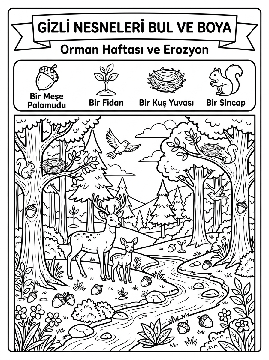 Orman Haftası ve Erozyon [Orman Haftasi Ve Erozyon] - 5 Calisma Gizli Nesneler (36-48 Ay)