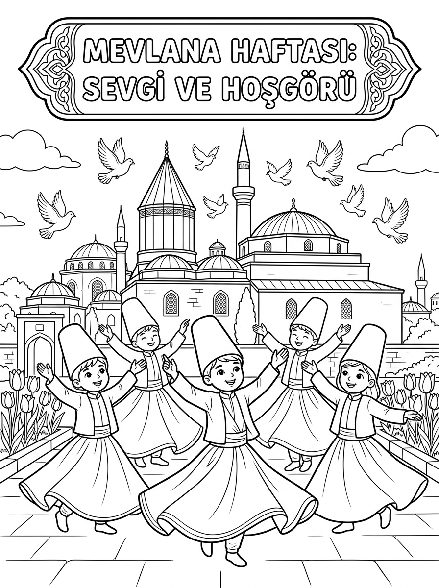 Memleketim Türkiye ve Mevlana [Mevlana Mevlana Haftasi Semaze] - 1 Boyama Ana Tema (36-48 Ay)