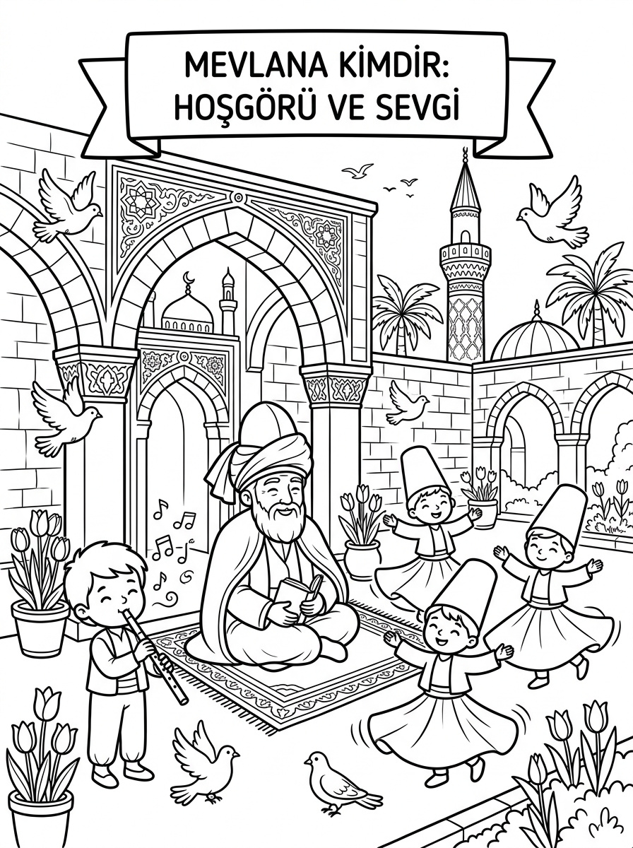 Memleketim Türkiye ve Mevlana [Mevlana Kimdir Isi Ile Donen P] - 1 Boyama Ana Tema (36-48 Ay)