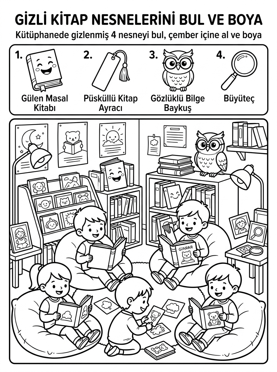 Kutup Hayvanları ve Kutup Ayıları [Kutuphaneler Haftasi Ve Kitap Sevgisi] – 5 Calisma Gizli Nesneler (36-48 Ay)