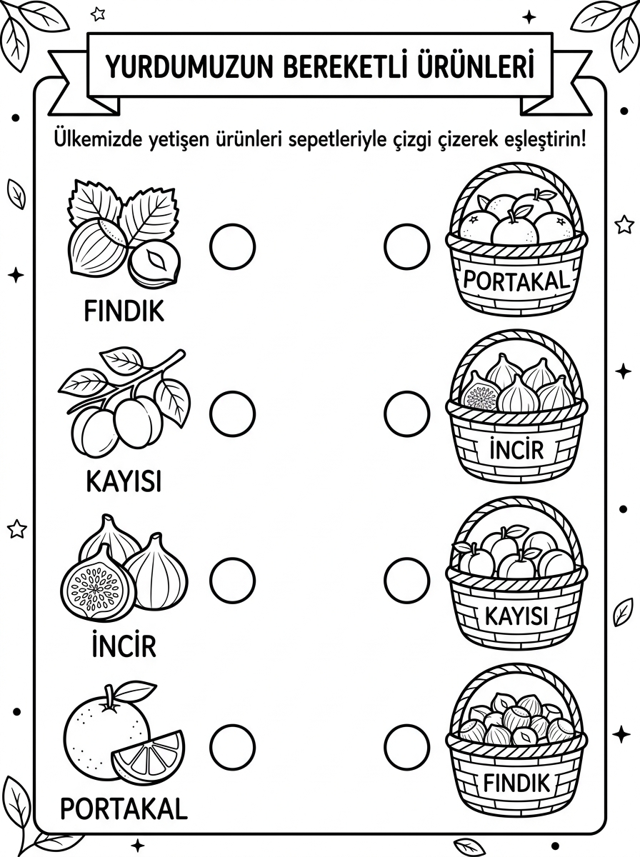 Kumbara Yapımı + İstek ve İhtiyaçları Ayırt Ediyorum - 4 Calisma Yurdumuzun Bereketli Urunleri Eslestirme (36-48 Ay)