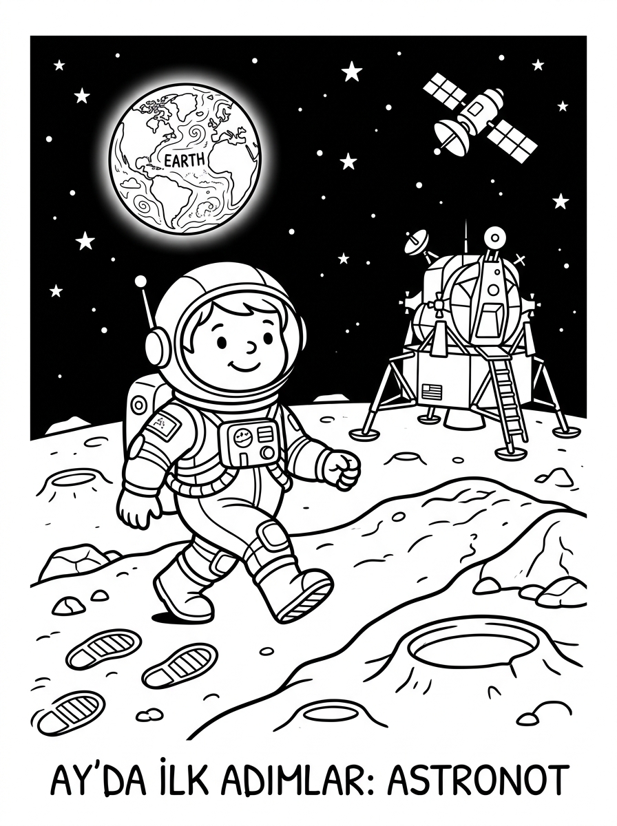 Uzay Roketi Tasarımı + Astronot Ritmi [Uzay Nedir Samanyolu Galaksisi] - 2 Boyama Karakter Nesne (36-48 Ay)