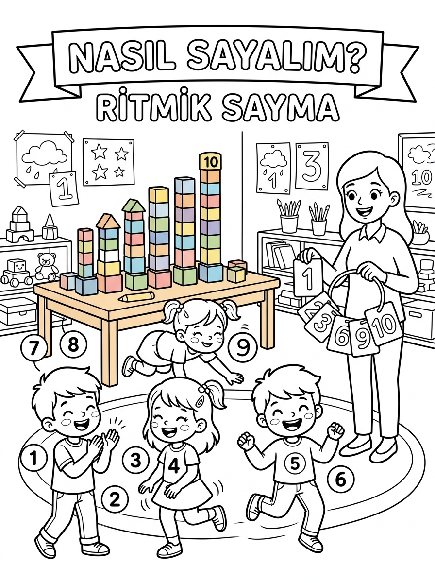10'ar Ritmik Sayma ve Dürüstlük - 1 Boyama Ana Tema (36-48 Ay)