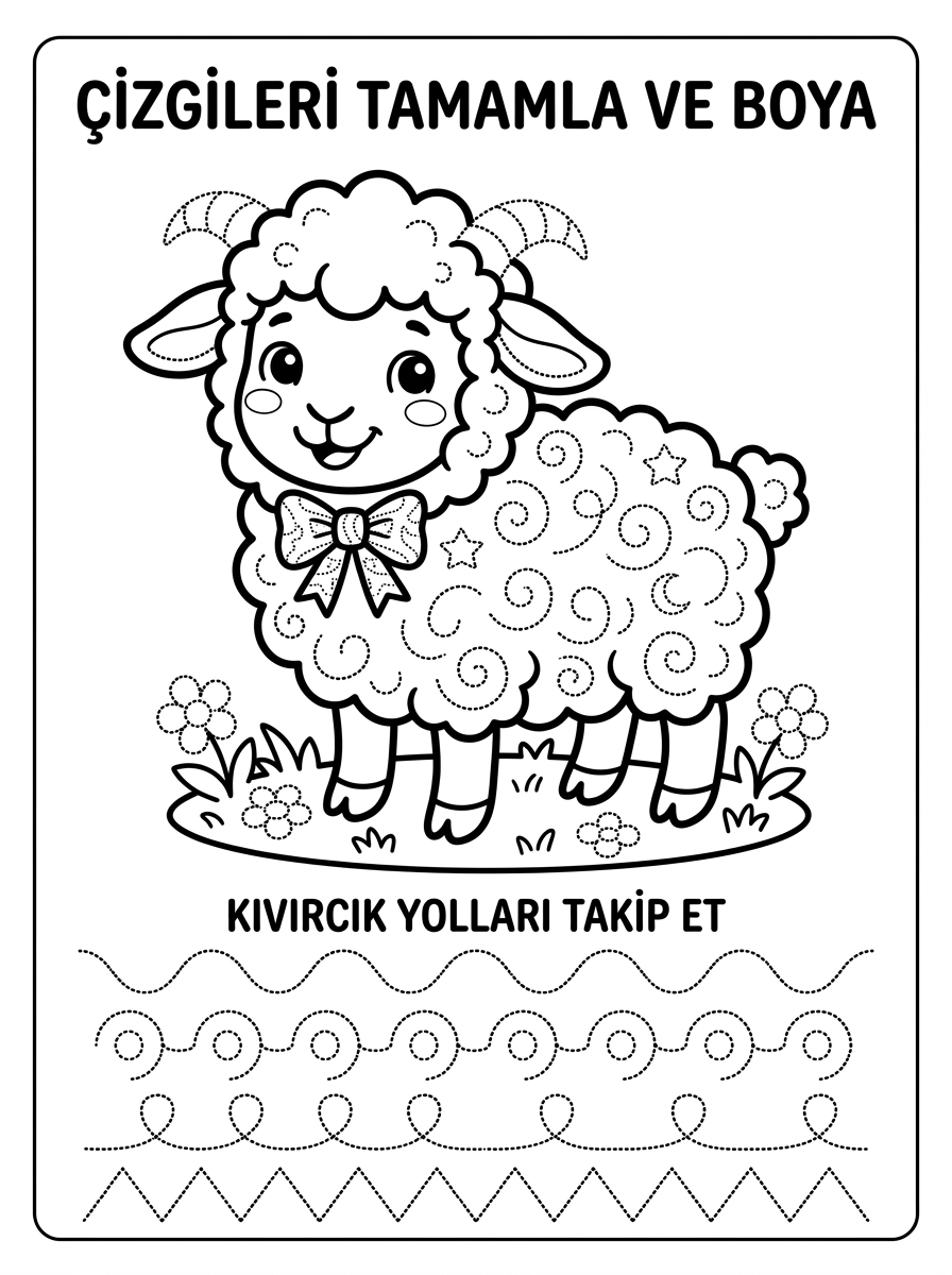 Kurban Bayramı - 7 Calisma Cizgi Takip (48-60 Ay)
