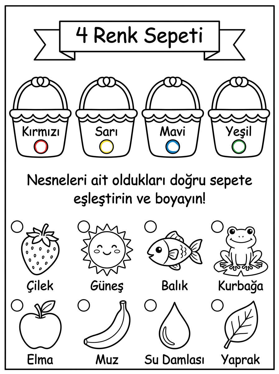 Kaygan / Pütürlü + Hazine Sandığı - 4 Calisma 4 Renk Ve Nesne Gruplama Sepeti (36-48 Ay)